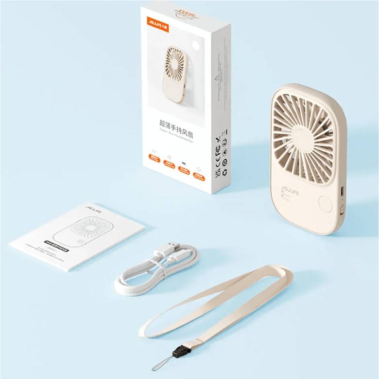 Quạt cầm tay Jisulife FA49-J2231 2000mAh Nâu - Thời lượng sử dụng dài, sạc dễ dàng