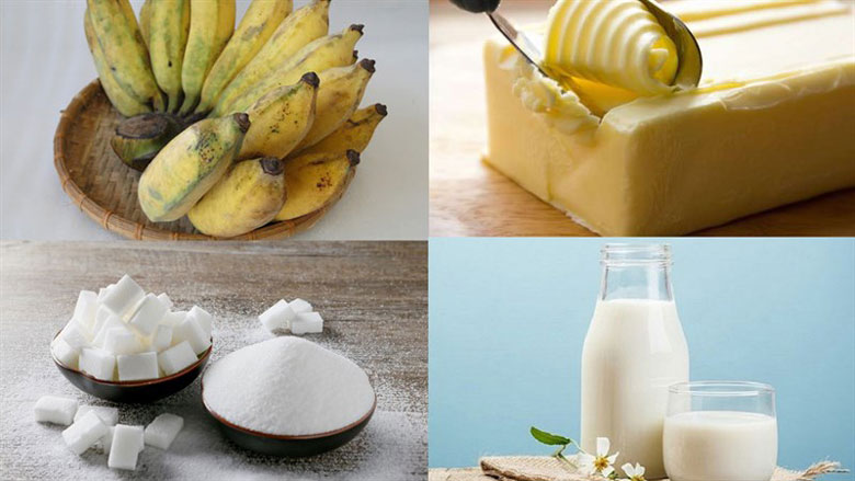 Cách làm bánh chuối nướng bằng lò vi sóng dùng nguyên liệu gì?