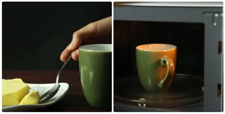 Cách làm bánh chuối nướng bằng lò vi sóng cho bơ tan chảy