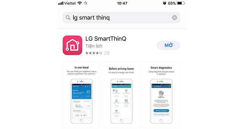 Ứng dụng điều khiển điều hòa bằng điện thoại: LG SmartThinQ