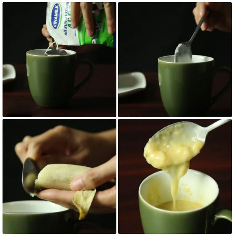 Làm bánh chuối bằng lò vi sóng khi làm hỗn hợp bánh