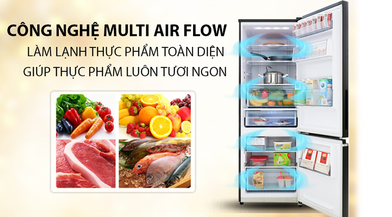 Tủ lạnh Toshiba GR-RB350WE-PMV(30)-BS làm lạnh đa chiều