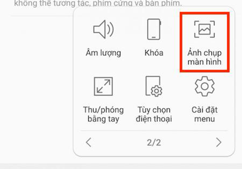 Cách chụp màn hình Samsung note 8 sử dụng menu hỗ trợ