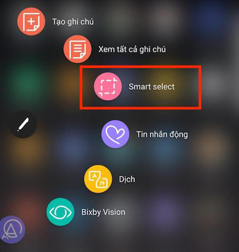 Sử dụng tính năng “Smart Select” - Cách chụp ảnh bằng bút Spen Note 8