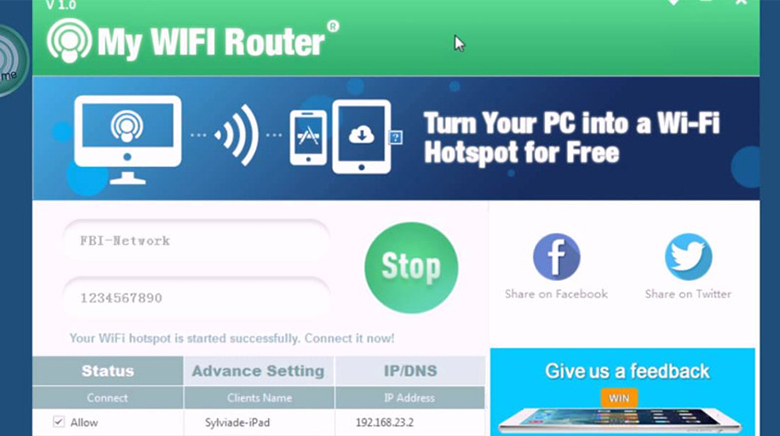 Phần mềm phát wifi cho laptop: My WiFi Router