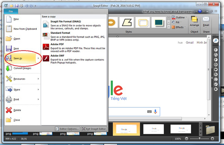 Snagit phần mềm chụp ảnh màn hình laptop có thể lưu chọn ổ để lưu ảnh