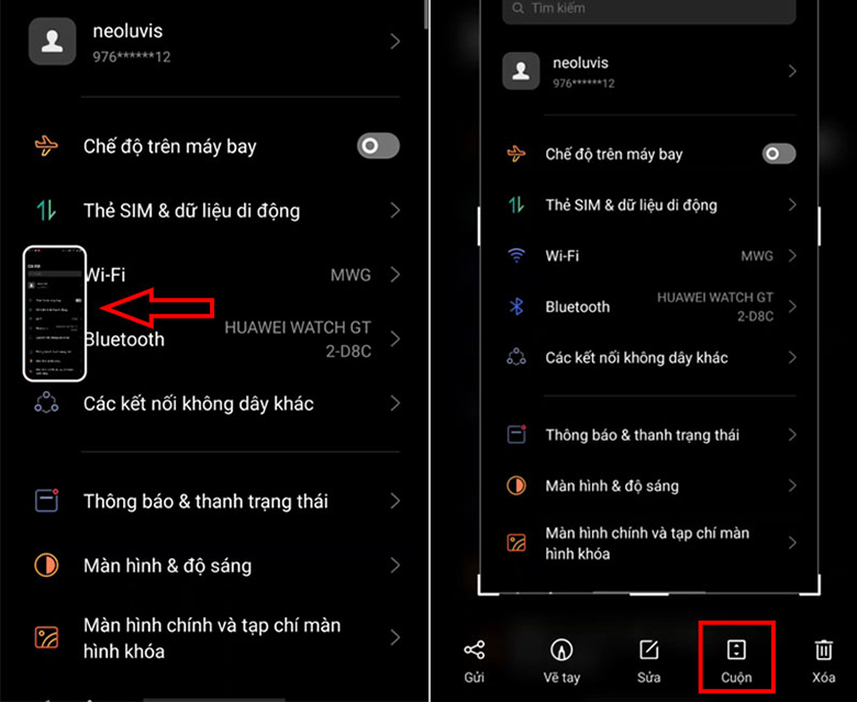 Cách chụp màn hình Oppo A12 chụp ảnh cuộn dài