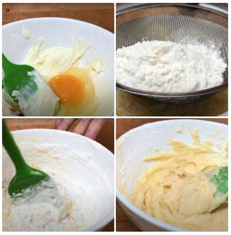 Cách làm bánh quy bằng lò vi sóng thực hiện việc trộn bột bánh