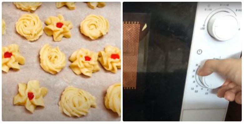 Thực hiện thời gian nướng bánh quy bằng lò vi sóng