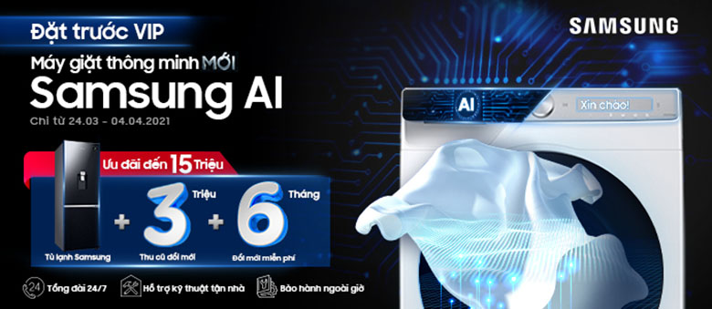 đặt trước Máy giặt thông minh Samsung AI