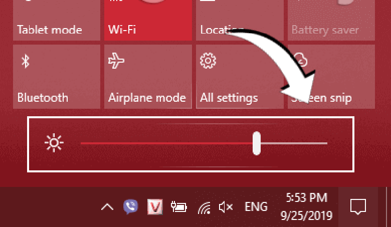 Cách điều chỉnh độ sáng màn hình laptop với Win 10 bằng Action Center