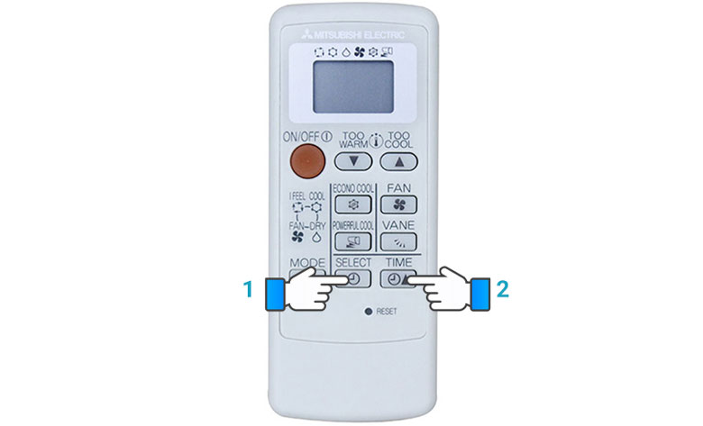 sử dụng điều khiển điều hòa Mitsubishi Electric hẹn giờ