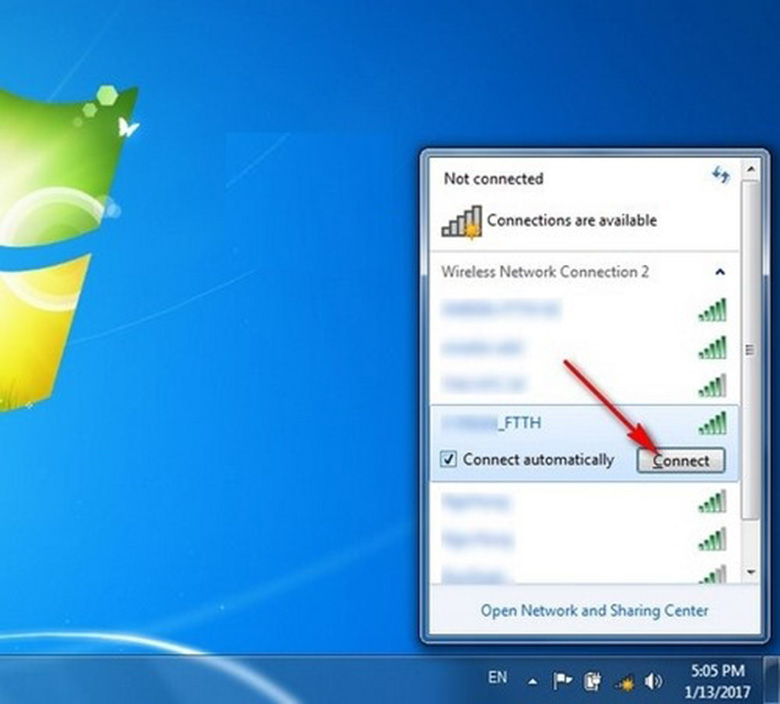 Cách bật wifi trên laptop Asus chọn mạng muốn kết nối