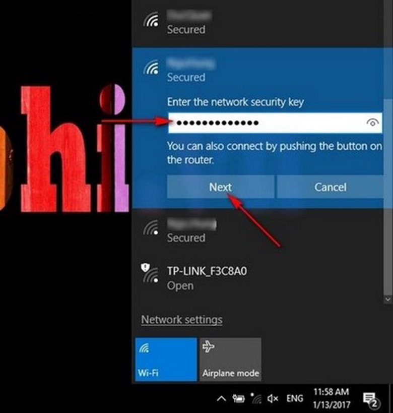 Cách bật wifi trên laptop Asus đơn giản trên win 8, 10 nhập địa chỉ mật khẩu