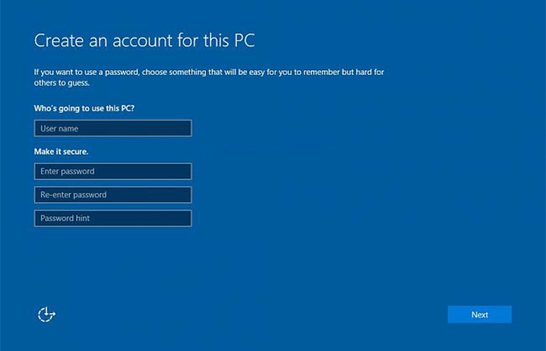 Cách reset laptop Win 10 bằng Boot thiết lập Windows bằng Local