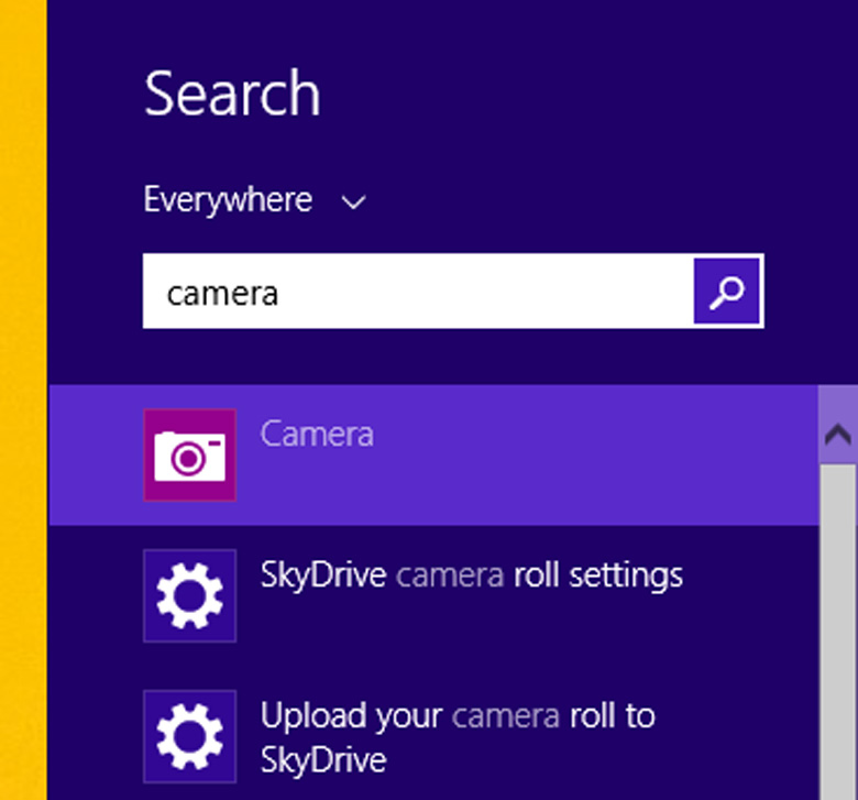 Cách mở camera trên laptop Win 8