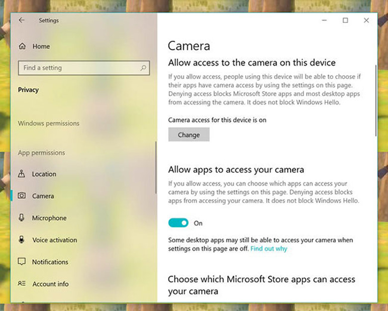 Cách mở camera laptop Win 10 nhấn chuột vào biểu tượng camera