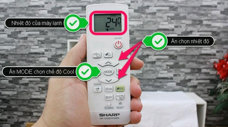 Cách sử dụng điều khiển điều hòa Sharp: Chế độ làm lạnh