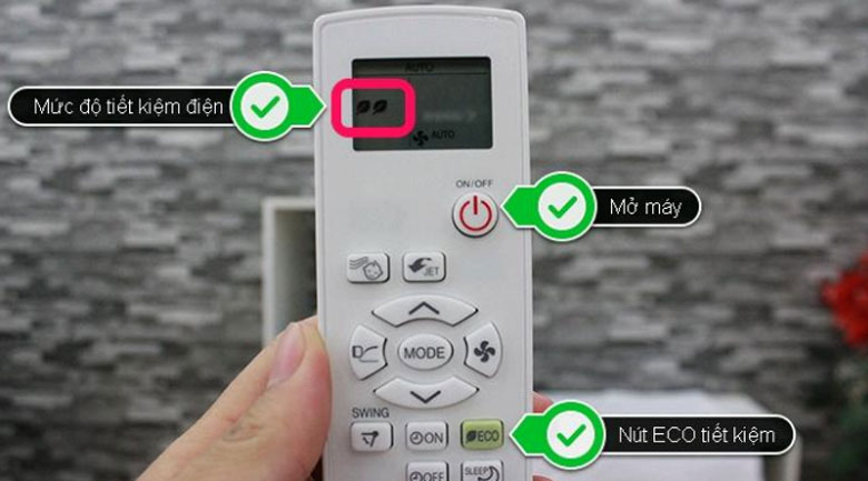Cách sử dụng điều khiển điều hòa Sharp: Chế độ tiết kiệm điện