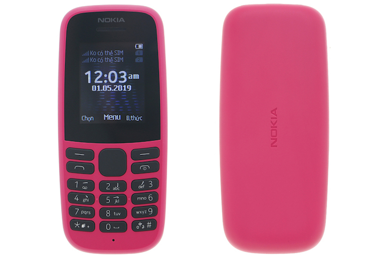 Điện thoại Nokia 105 SS Hồng 2019