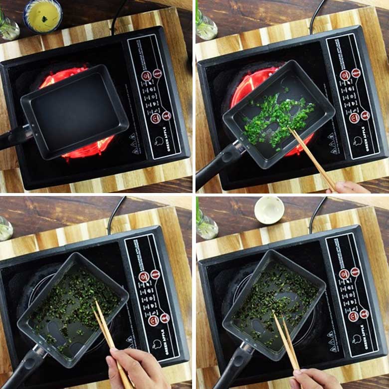 Cà tím nướng lò vi sóng khi chế biến mỡ hành