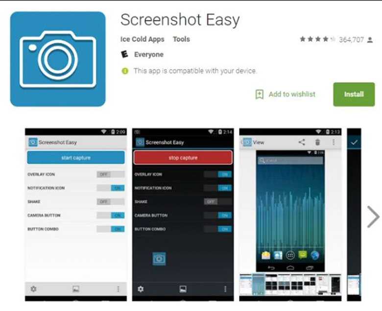 Cách chụp màn hình M20 bằng cách tải ứng dụng trong CHplay Screenshot Easy