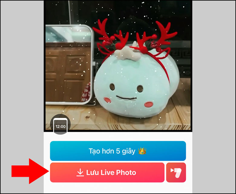 Cách cài đặt video làm màn hình khoá iPhone dùng ứng dụng intoLive tiếp theo ấn lưu