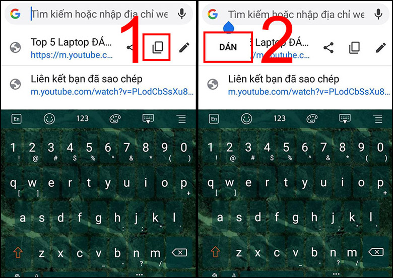 Tải video từ Youtube về điện thoại Samsung từ trang web tiếp theo thực hiện các bước như hình vẽ
