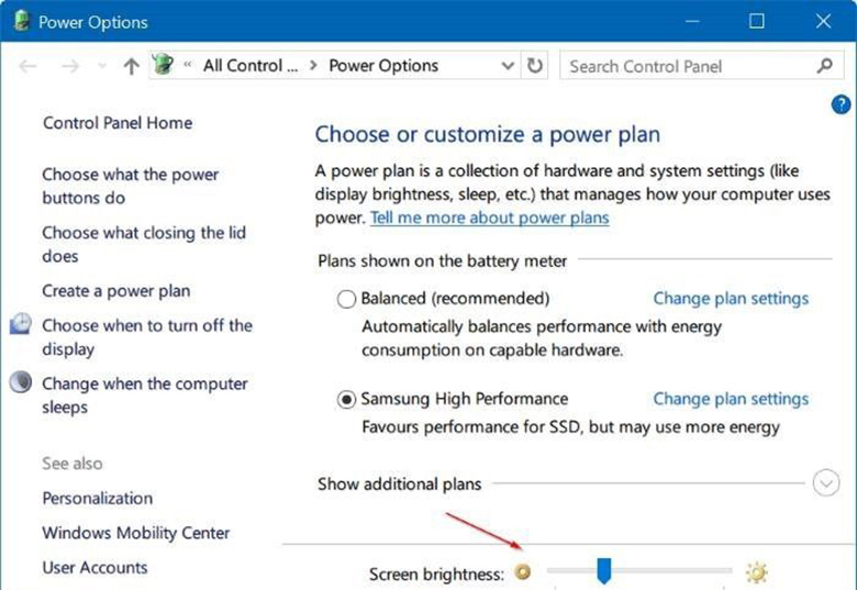 KHắc phục không chỉnh được độ sáng màn hình laptop khi dùng pin