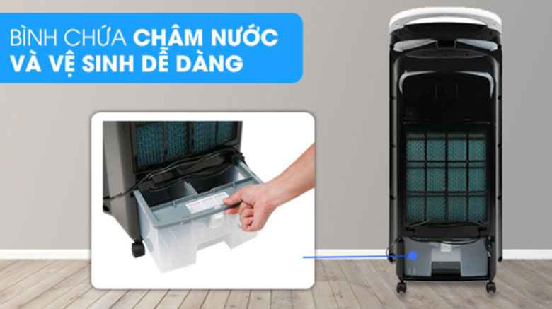 Quạt điều hòa là gì? Cấu tạo: Bình chứa nước