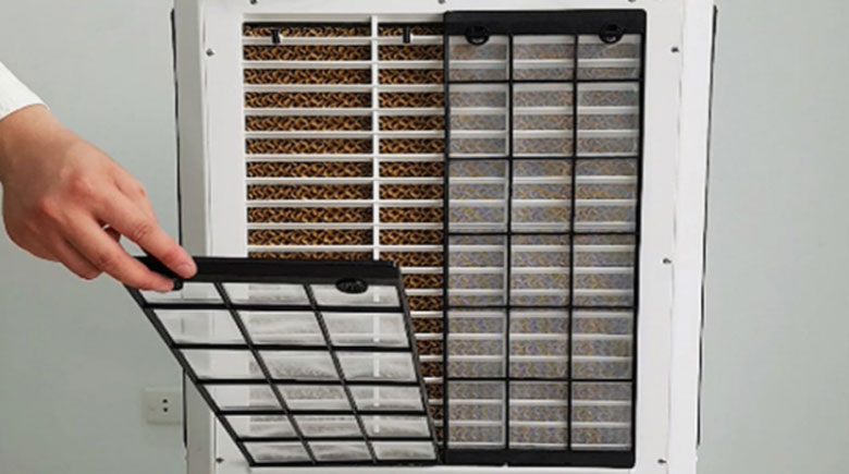 Quạt điều hòa là gì? Cấu tạo: Tấm lưới chắn bụi, lọc không khí