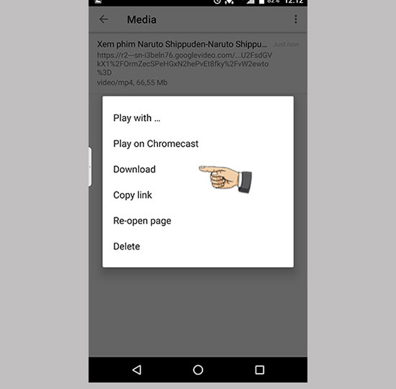 Dùng app Amaze Browser cách tải phim trên google về điện thoại Samsung ấn Download