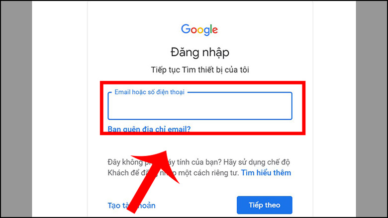 Cách cài đặt định vị cho điện thoại Oppo F1S trước tiên cần đăng nhập tài khoản gmail