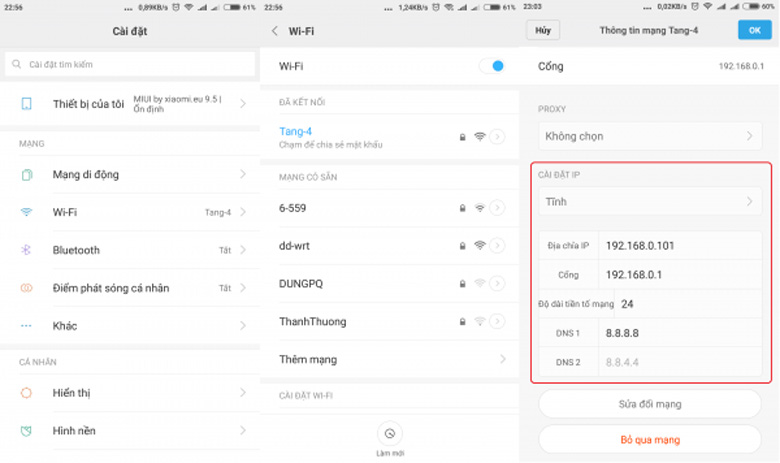 Điện thoại Samsung không vào được wifi khắc phục lại mạng
