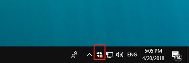 Cách diệt virus cho laptop sử dụng Windows Security nhấn trên thanh taskbar vào biếu tượng cái khiên