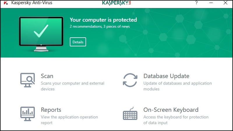 Phần mềm diệt virus miễn phí tốt nhất cho laptop Kaspersky Anti-Virus
