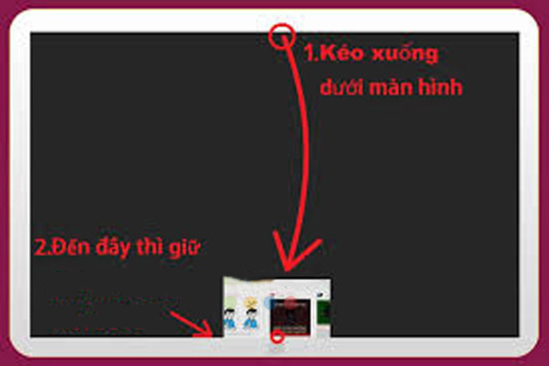 Cách tắt ứng dụng chạy ngầm trên laptop win 8: Kéo từ trên xuống