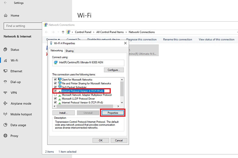Cách tăng tốc wifi cho laptop: Thay đổi DNS bước 4
