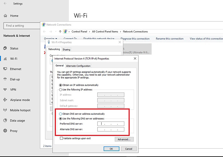 Cách tăng tốc wifi cho laptop: Thay đổi DNS bước 5