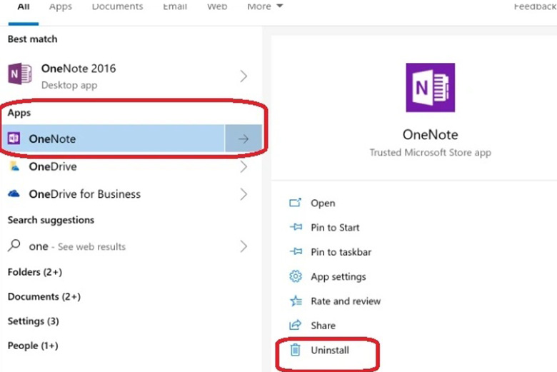 Cách tăng tốc wifi cho laptop: Gỡ cài đặt OneNote