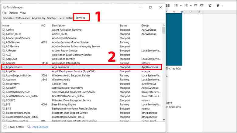 Màn hình laptop bị đen cách khắc phục vô hiệu hóa AppReadness trong Services