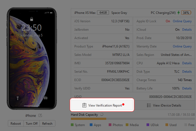 Cách kiểm tra pin iPhone chính hãng bằng 3uTools bước 6