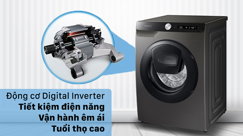 Công nghệ Digital Inverter-Máy giặt Samsung Inverter 8.5 kg WW85T554DAX/SV lồng ngang 