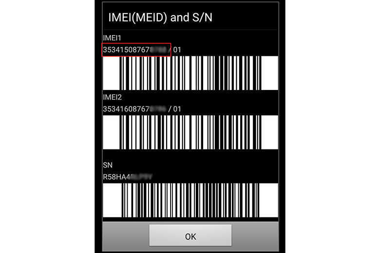 Cách kiểm tra điện thoại Samsung chính hãng: Kiểm tra IMEI bước 3