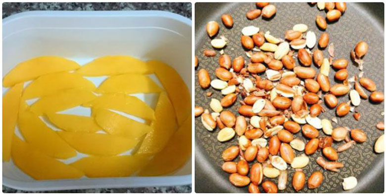 Kem xoài sữa chua tầng trước tiên sơ chế nguyên liệu