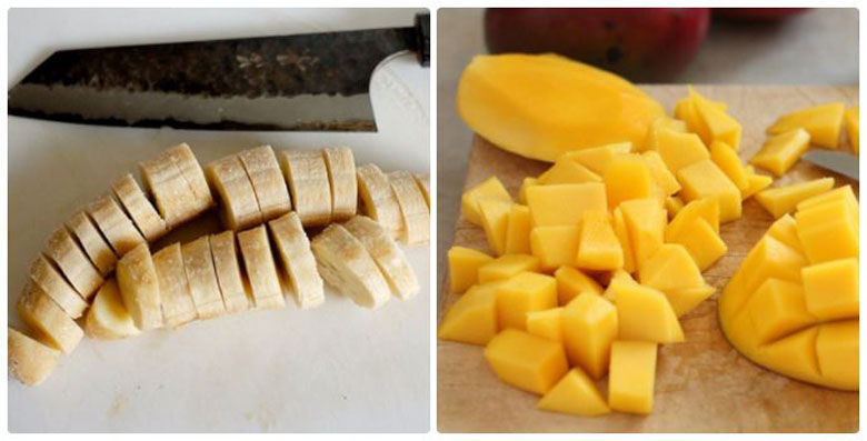 Cách làm kem xoài bằng máy xay sinh tố sơ chế nguyên liệu đơn gỉan