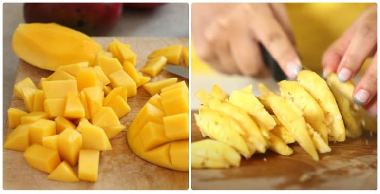 Làm sinh tố xoài nguyên liệu nên sơ chế như sau