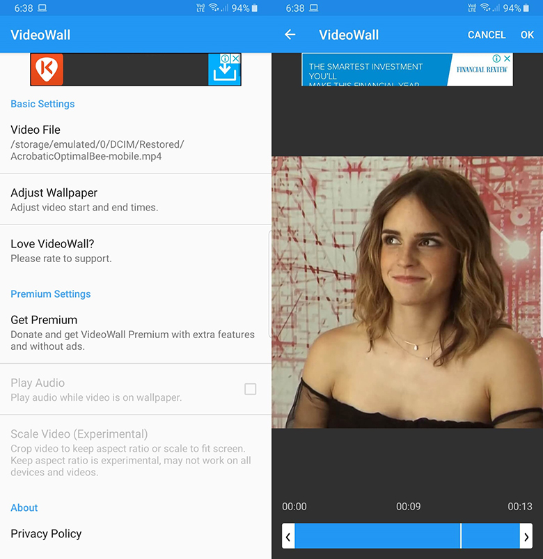 Cách cài video làm hình nền cho Samsung ứng dụng VideoWall chịn video cực dễ