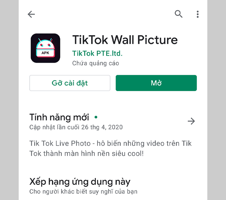 Tải ứng dụng TikTok Wall Picture cài video tik tok làm hình nền