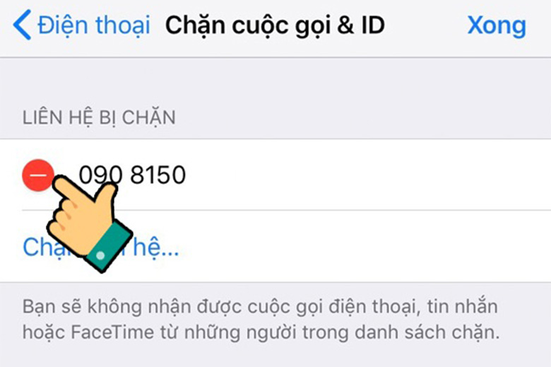 Cách bỏ chặn số điện thoại trên iOS bước 4.2